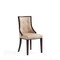 Manhattan Comfort Fifth Avenue Faux Leather and Velvet Dining Chair (Set of Two) in Tan and Walnut DC008-TN - alternate 6
